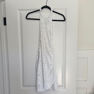 Ronny Kobo | Jo wrap-effect sequined stretch-tulle halterneck mini dress